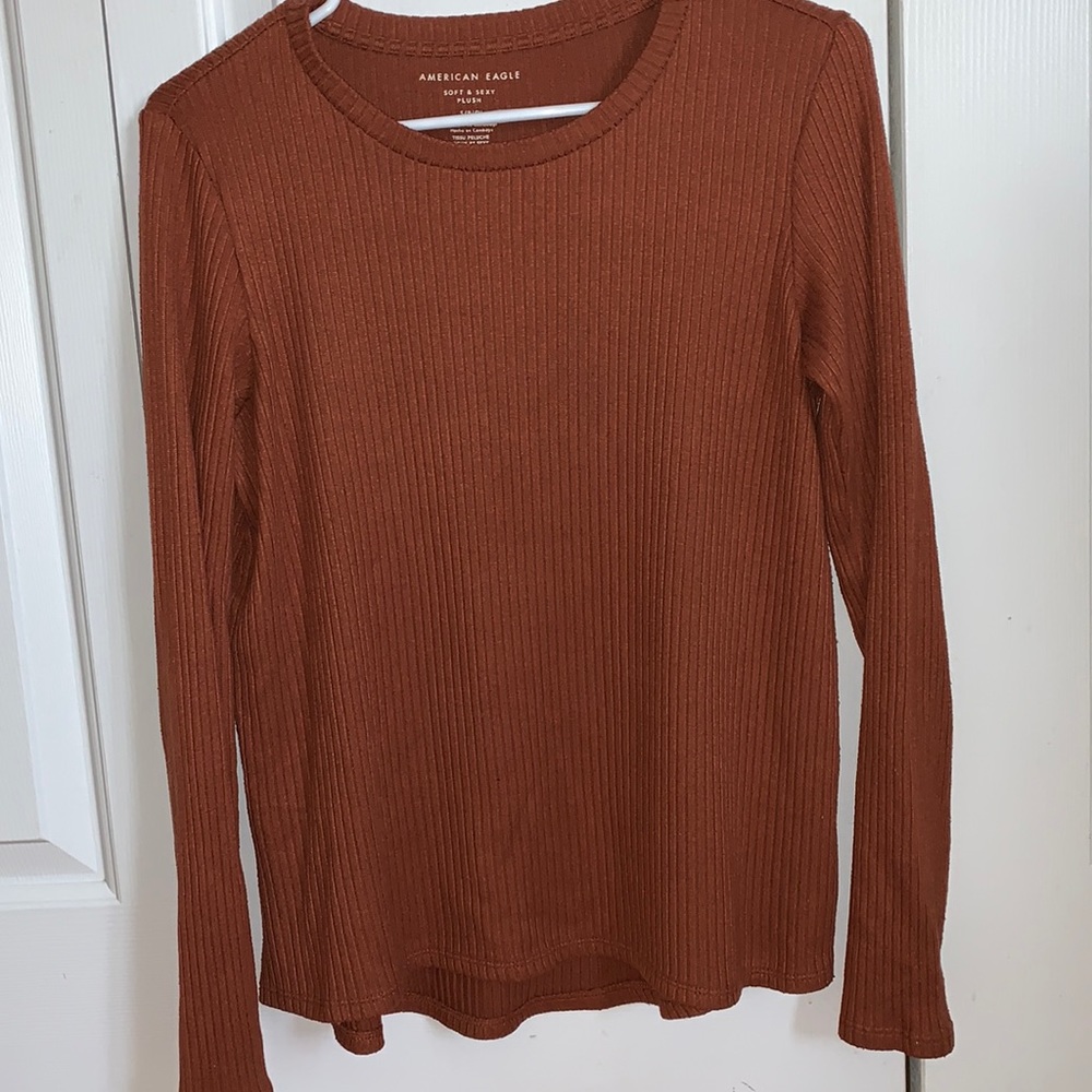 small burnt orange long sleeve